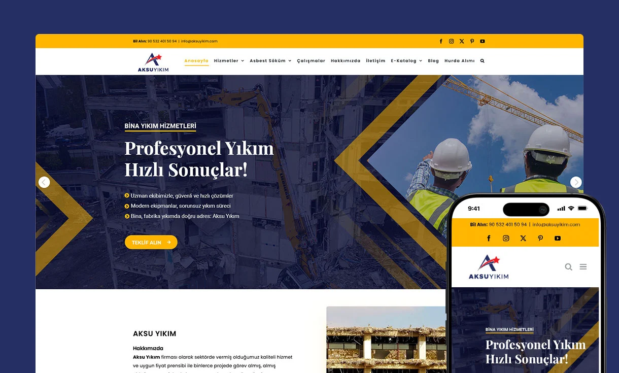 Aksu Yıkım Web Site Tasarımı