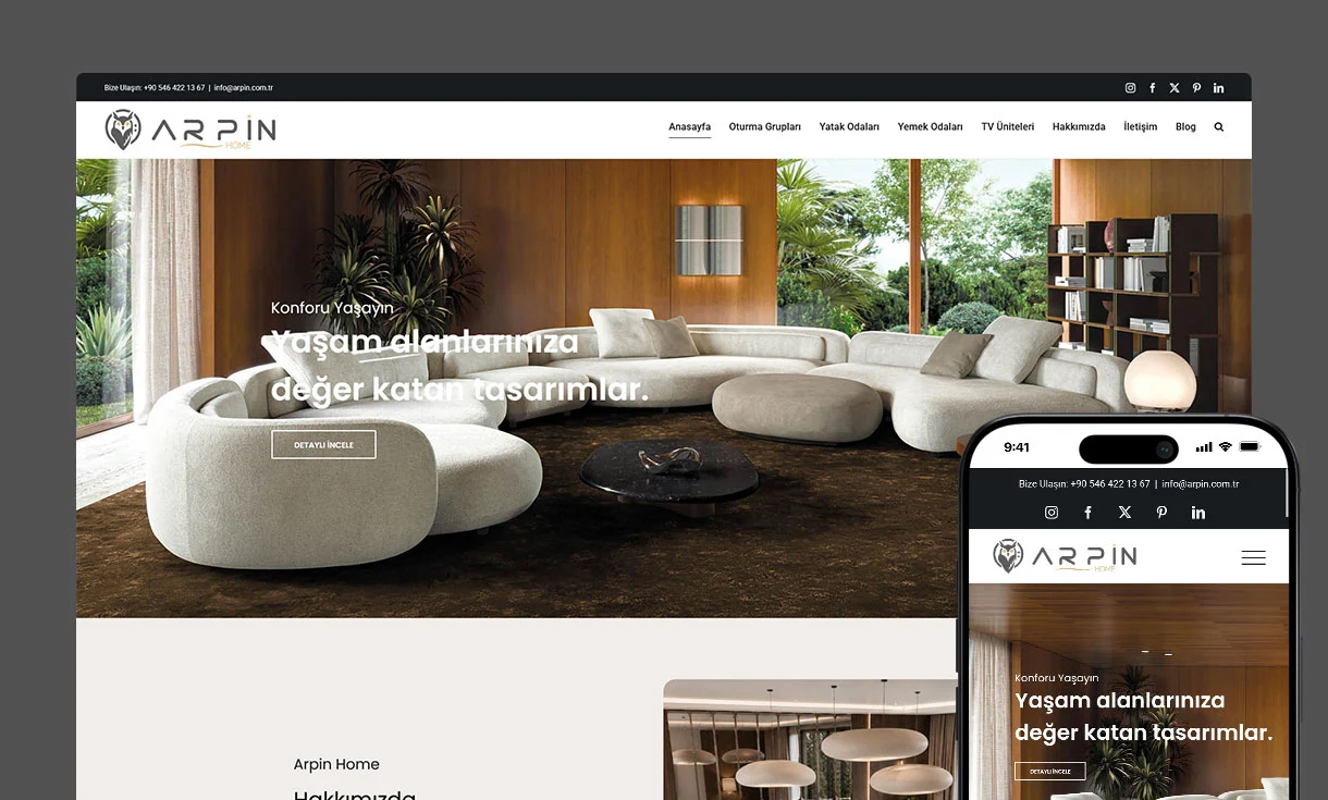 Arpin Home Web Site Tasarımı
