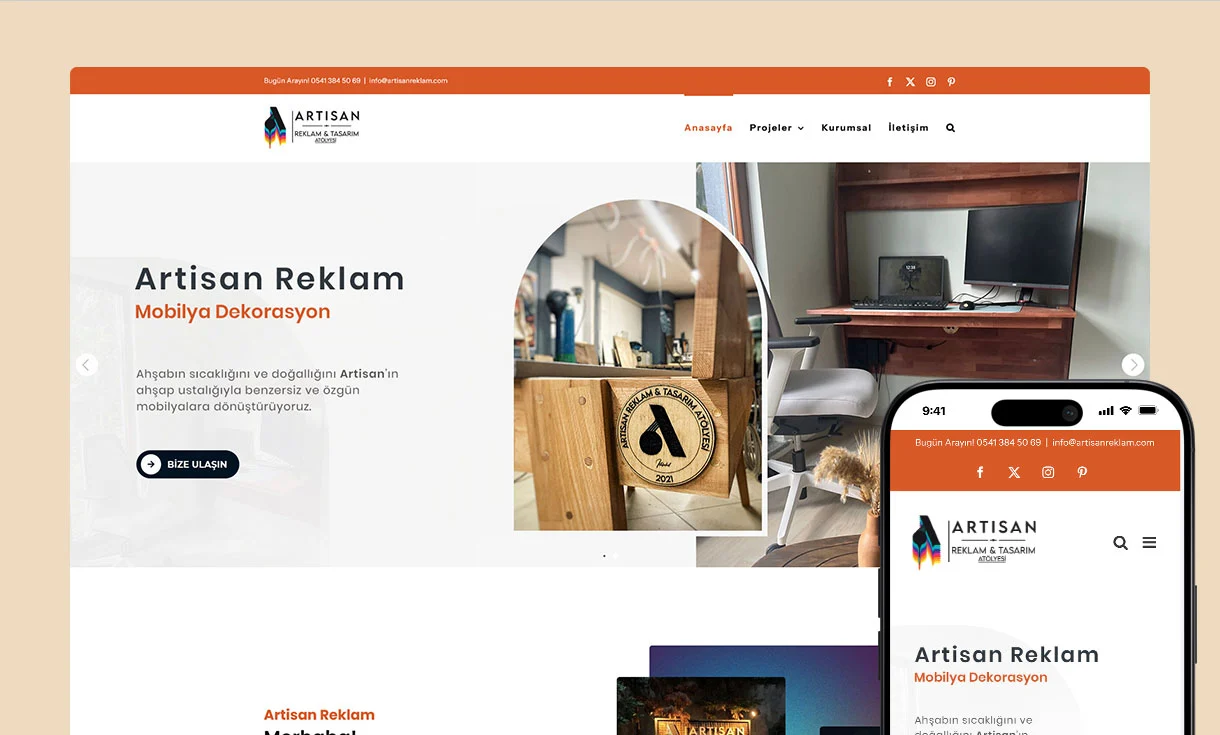 Artisan Reklam Web Site Tasarımı