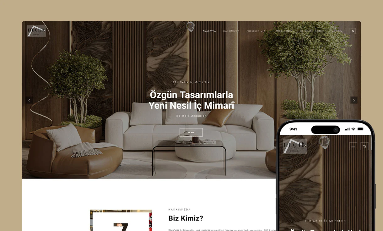 Efe Çelik İç Mimarlık Web Site Tasarımı