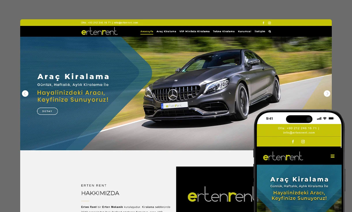 Erten Rent Web Site Tasarımı