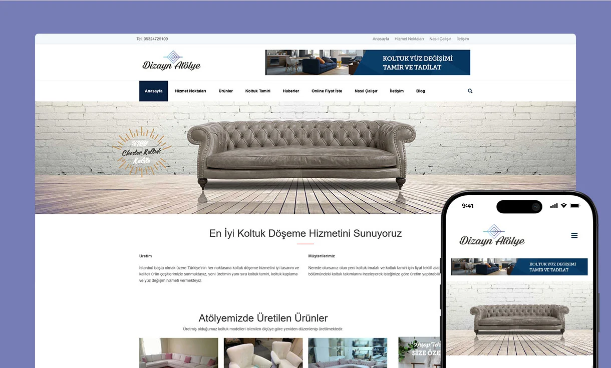 Koltuk Döşeme Firmaları Web Site Tasarımı