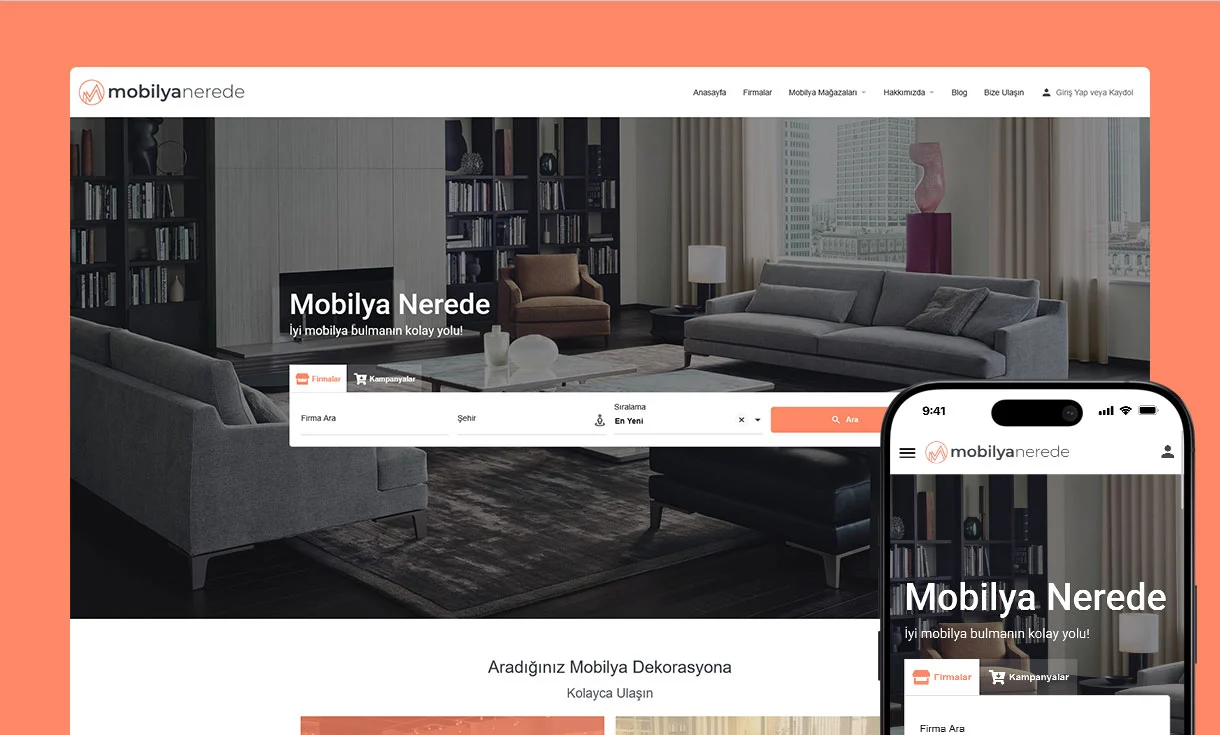 Mobilya Nerede Web Site Tasarımı