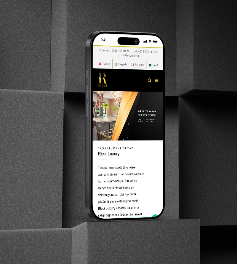 Ricci Luxury Web Site Tasarımı Ricci Luxury Web Site Tasarımı